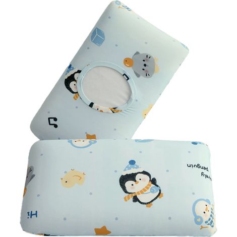 Filiyano – oreiller rafraîchissante – Taie d'oreiller rafraîchissante, lot de 2 (oreiller non inclus) 30 x 50 cm, motif pingouin (1/4)