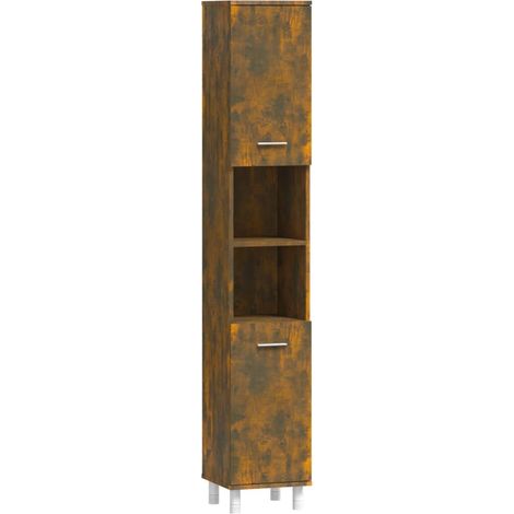 Maison Exclusive - Badschrank Räuchereiche 30x30x179 cm Holzwerks