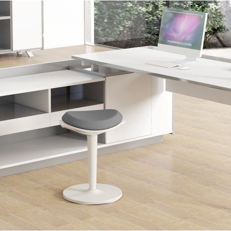 CHICFURN Taburete de oficina ergonómico regulable 42,5 x 35,5 x 71,5 cm gris (1/5)