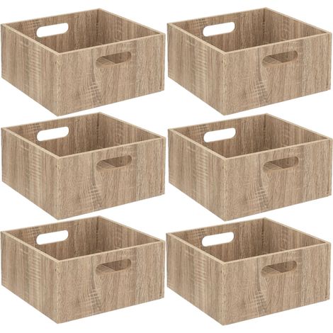 Lot de 6 boîtes de rangement carrées petite hauteur MIX'N MODUL (1/3)