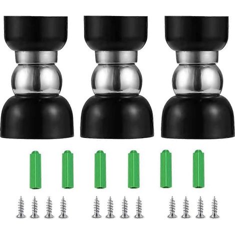 Butées de porte magnétiques (lot de 3), en acier inoxydable, pour fixation murale ou au sol (vis incluses) - 55 x 34 x 30 mm (1/5)