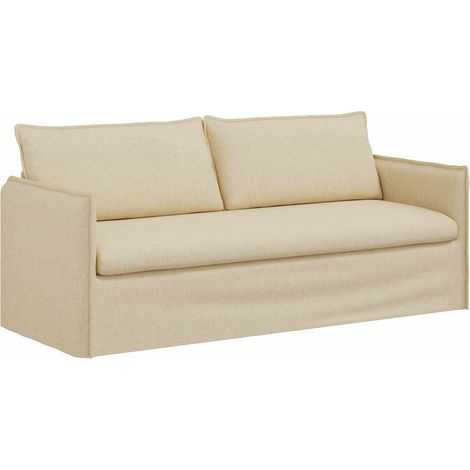 Sofá Crema 196 x 82 x 85 cm tela vidaXL