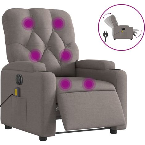 Maison Exclusive - Massagesessel Elektrisch Taupe Stoff