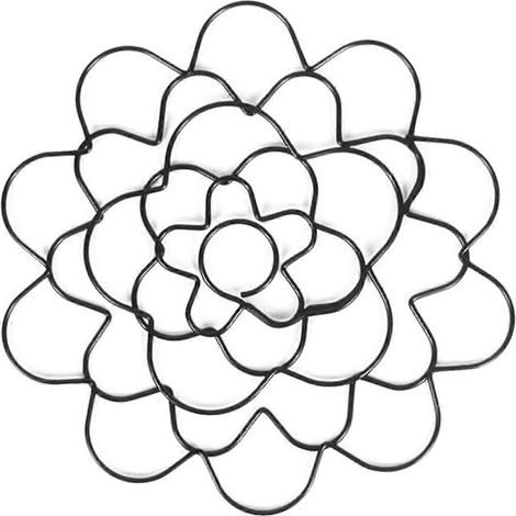 Outil de composition florale en fil de fer - Support à fleurs réutilisable, noir, 15 cm (6 pouces) (1/5)