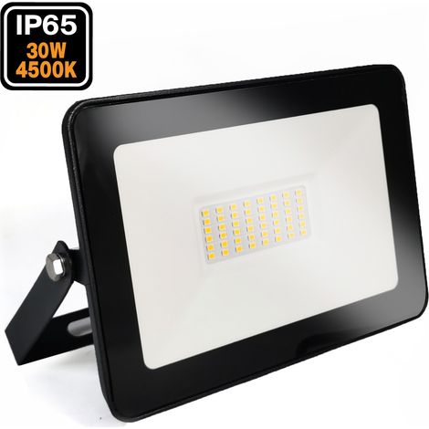 Europalamp – Projecteur LED 30W étanche IP65 – Lumière blanche neutre 4000K – 2480 lumens – Aluminium solide pour extérieur