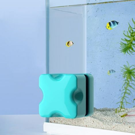 Mini brosse magnétique pour aquarium, nettoyant double face pour vitres, brosse flottante, outil de nettoyage (1/4)
