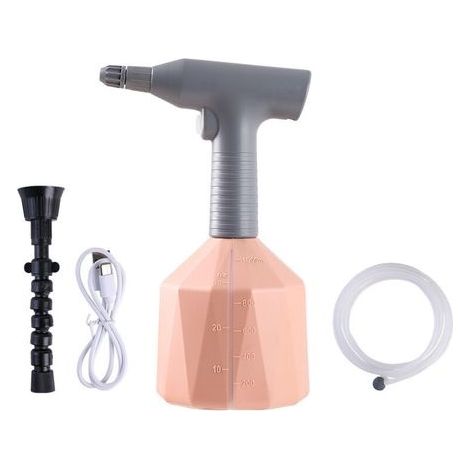 Pulvérisateur électrique avec buse, arrosoir portable pour pelouse et jardin (rose 1 L) (1/4)