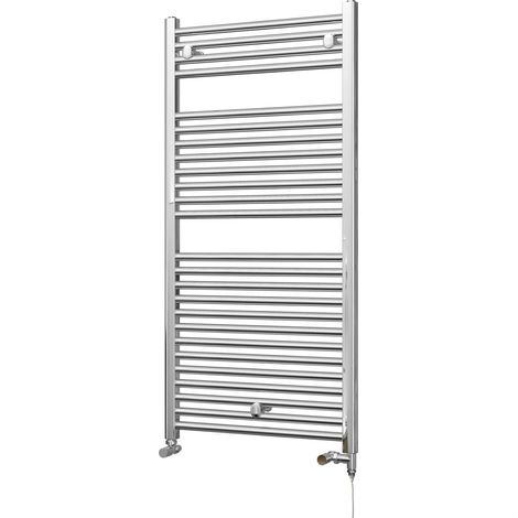 Roma - Chrome Dual Fuel Towel Rail H1230mm x W600mm Standard - Straight (1/3)