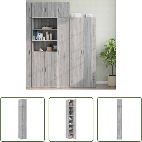 Rangement vertical - Armoire de rangement mince sonoma gris 30x42,5x225 cm (1/5)