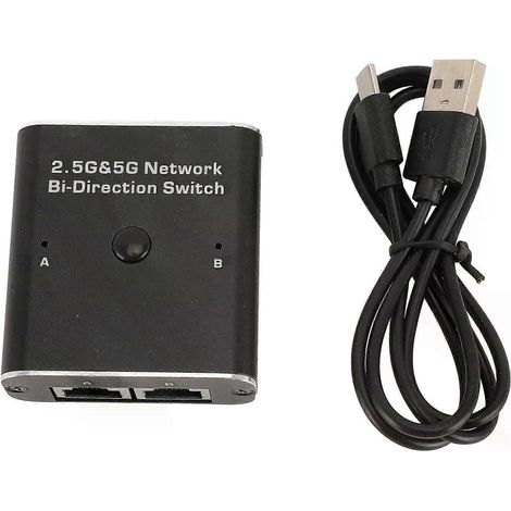 25G/5G-Netzwerk-Bidirektionaler Switch (2 Eingänge, 1 Ausgang oder 1 Eingang, 2 Ausgänge) – Zwei-Wege-2-Port-RJ45-Netzwerkadapter für interne und externe Anwendungen (1/4)