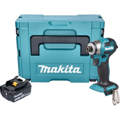 Llave de impacto sin cable Makita DTD 173 F1J 18 V 180 Nm 1/4" sin escobillas + 1x batería recargable 3,0 Ah + Makpac - sin cargador