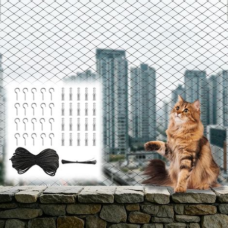 Filet Chat Balcon, 3x8M Filet Protection Chat Nylon pour Balcons (1/5)