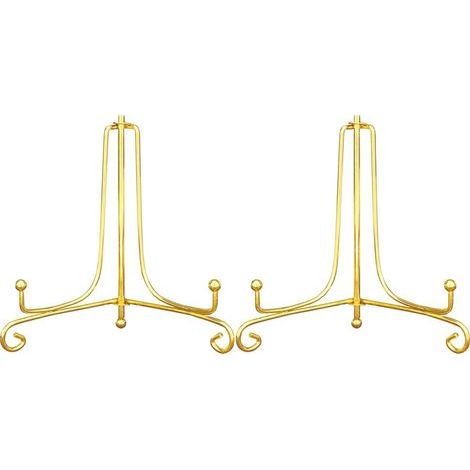 Decorative Gold Metal Easel, 2 Pieces, 15cm High Display Stand, Suitable for Photos, Recipes, Decorative Plates, Crafts