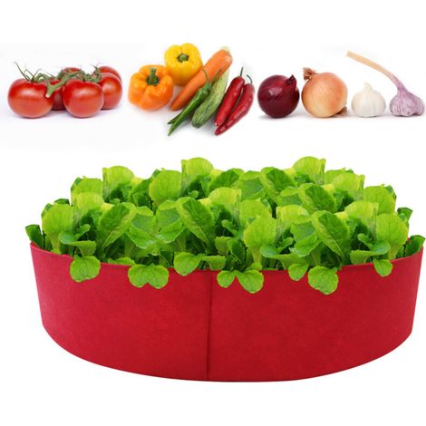 Sac de culture de 50 gallons (environ 190 litres) en tissu non tissé épais, de forme ronde, idéal pour la culture de légumes, fleurs, herbes aromatiques et fruits. (1/5)