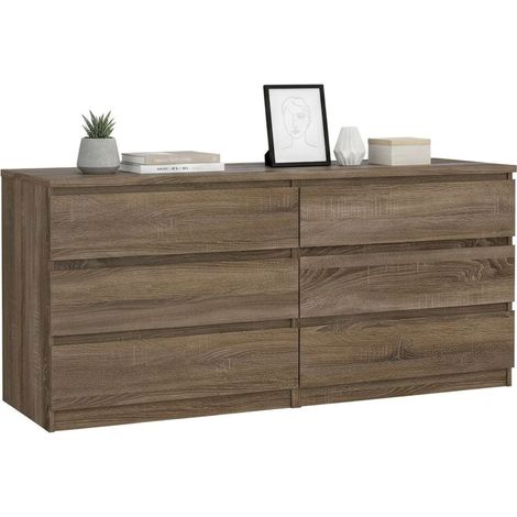 Dmora - Credenza Victoire, Buffet da soggiorno, Madia da salotto, Dispensa da cucina, 154x50 h68 cm, Rovere