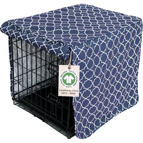 Housse de cage pour chien de 76,2 cm, la housse de niche moyenne mesure 76,2 x 53,3 x 61 cm, deux portes enroulables, fabriquée à partir de 100 % coton lavable en machine, durable (1/5)