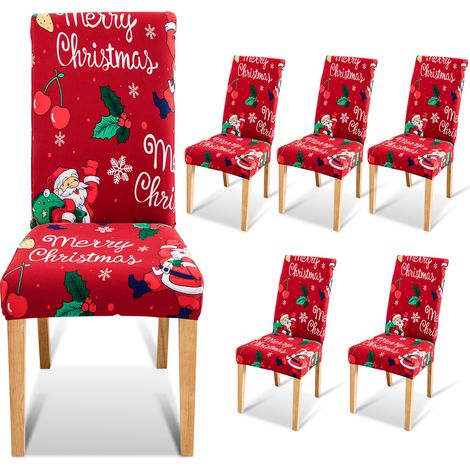 Wolketon Copri sedia. set di 6 coprisedia universali Copri sedia di Natale per la decorazione del partito (1/5)