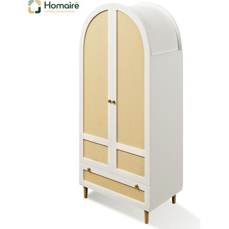 Weiße Kleiderschrank aus Polyester 80 x 50 x 180 cm HOMAIRE (1/5)