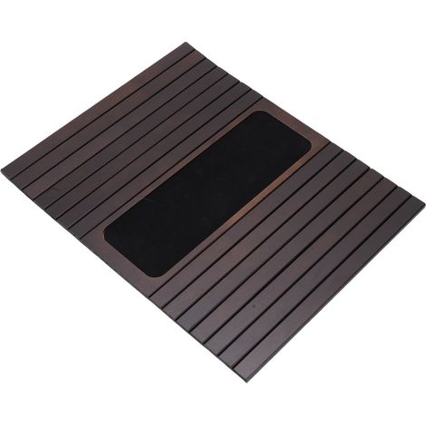 Plateau d'accoudoir de canapé antidérapant en silicone isolant thermique avec porte-gobelet, plateau pour téléphone, télécommande et collations, marron (1/5)