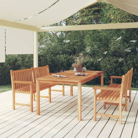 3-tlg. Garten-Essgruppe Massivholz Teak