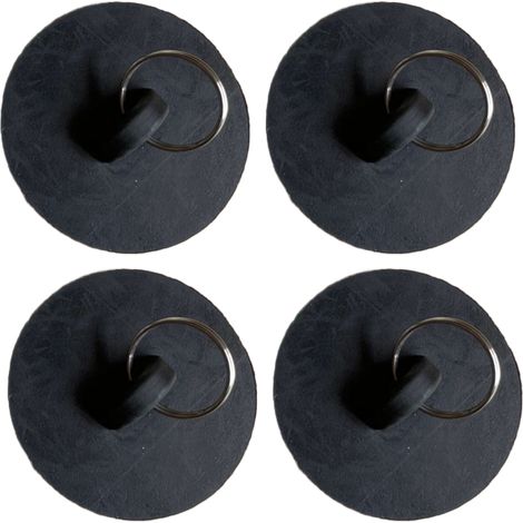 Bouchon En Caoutchouc - Pour Évier Cuisine Salle De Bain - Lot De 4 - Compatible Avec La Plupart Des Éviers Et Baignoires (1/5)