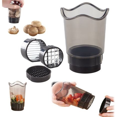 Affettatrice manuale multifunzionale per frutta e verdura. Portatile, ideale per frutta e verdura. Dotata di coperchio rimovibile e separatore di tuorli. Facile da usare. (1/5)