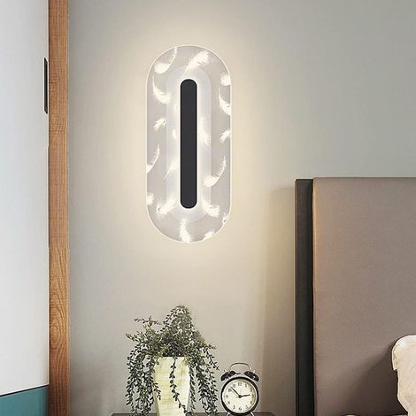QAZQA Applique Murale Intérieure LED, 20W Lampe Murale en Acrylique Dimmable tricolore, Modern Design Decor Luminaire Mural pour Salon, Chambre, Couloir, Salle de Bain (noir)