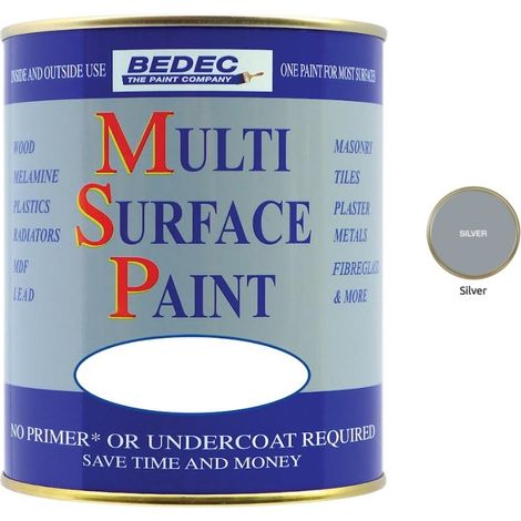 Bedec Multi Surface Paint - Satin - Silver - 250ml