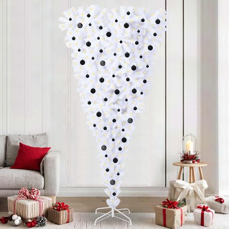 Künstlicher Weihnachtsbaum Weiß 240 cm PVC und Stahl