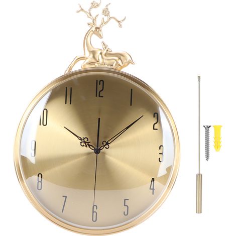 Runde Wanduhr mit geräuschlosem Pendel für Wohnzimmer, Schlafzimmer und (1/5)
