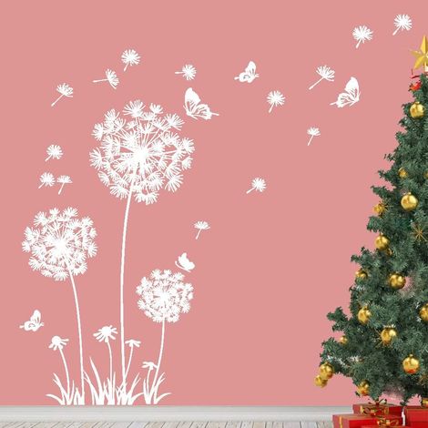 Géant Pissenlit Aufkleber Muraux Fleurs Volantes Papillons Stick (1/3)