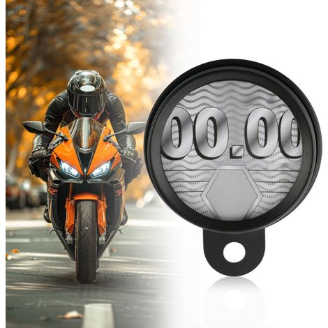 Support rond pour plaque d'immatriculation moto - Support étanche en alliage d'aluminium pour plaque de taxi - Protection universelle pour plaque d'immatriculation moto 87 mm - Accessoire noir avec un (1/5)