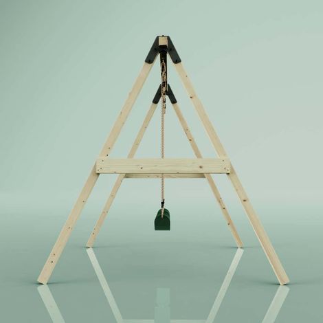 REBO Schaukel Tulpe aus Holz in Grün