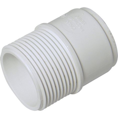 FloPlast ABS 32mm Male Adaptor - White Solvent Weld Connector (1/2)