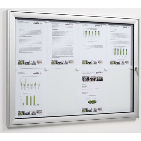 Vetrina a battente con porta girevole 16 x DIN A4 B930xH1275mm cornice angolare interna (1/4)