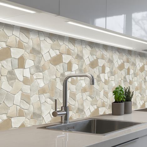 Kitchen Splashback Mosaic - Stones - Beige 250x60 cm