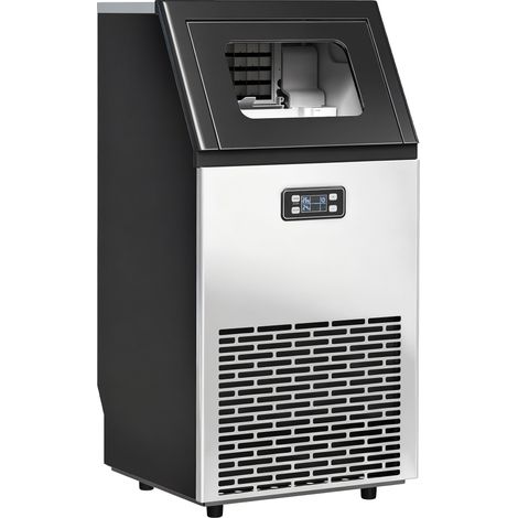 Gewerblicher Eiswürfelbereiter, 45 kg/Tag, Edelstahl, LCD-Display