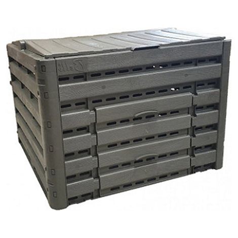 Composteur en plastique 400 litres pour jardin - (LxlxH) 800 x 800 x 600 mm - 213008 (1/3)