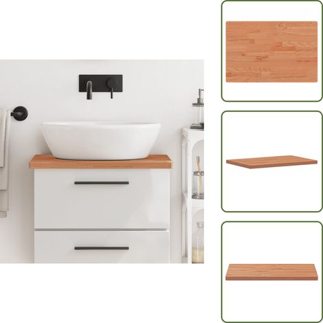 Waschtischplatte für Badezimmer - vidaXL Waschtischplatte 60x40x2,5 cm Massivholz Buche - Holz Arbeitsplatte (1/5)