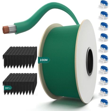Cavo universale per robot tagliaerba da 100 m + 300 picchetti di fissaggio + 10 connettori per cavi, cavo perimetrale in rame stagnato - Accessori per robot tagliaerba - Ø2,7 mm (1/5)