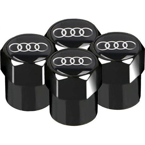 4-teiliges Ventilkappen-Set für Audi, Reifenventil, Metallventilkappe, korrosionsbeständige Staubkappen (Audi Vier Ringe)