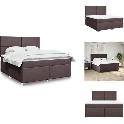 Sommier à lattes de lit avec matelas Marron foncé 180x200 cm - Sommier À Lattes De Lit - Sommiers À Lattes De Lit - Lit - Meuble De Chambre À Coucher (1/5)