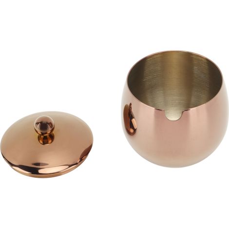 Große Zuckerdose aus Edelstahl, Gewürzglas mit Deckel, ideal zur Aufbewahrung von Salz, Süßigkeiten, Kaffee, spülmaschinenfest, roségoldene Farbe. (1/5)