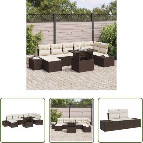 vidaXL Poly Rattan - Garten-Sofa-Set mit Speicher 8 pcs Braun Poly Rattan (1/5)