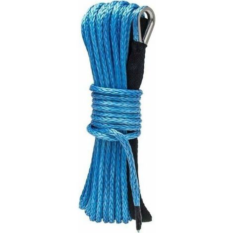 Corde de treuil synthétique 6 mm x 15 m (1/4 x 50') Force de rupture 3 400 kg (10 000 LB) Câble de treuil synthétique AT Étiquette (1/5)