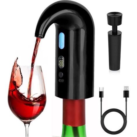 Version améliorée : Aérateur de vin électrique, décanteur de vin rouge, oxydation rapide et solide, vinificateur automatique intelligent, idéal pour une fête de famille. (1/4)