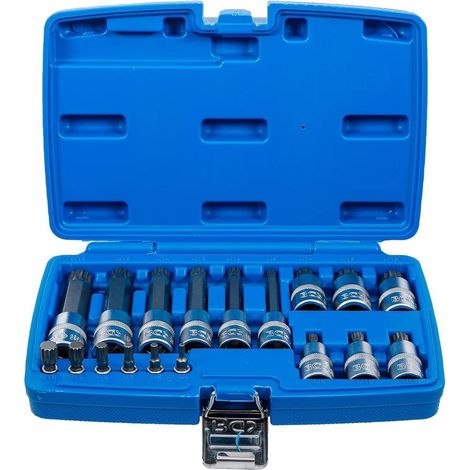 Jeu de Douilles et Embouts 18 pcs - 6,3 mm (1/4) 12,5 mm (1/2), Denture Multiple Intérieure XZN - Polyvalence et Pr - D-Work (1/5)