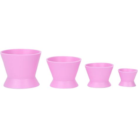4 bols en silicone rose pour mélanger peinture, masque facial et matériel dentaire, lot de 4 pièces. (1/5)