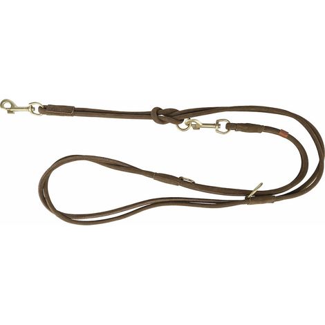 Pure V-Leine, rundgenäht Leder, S: 2 m/10 mm, braun