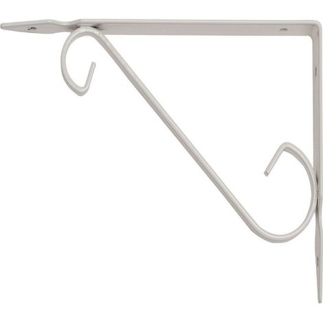 Support D'étagère Support D'étagère En Fer Forgé 29x24cm Blanc